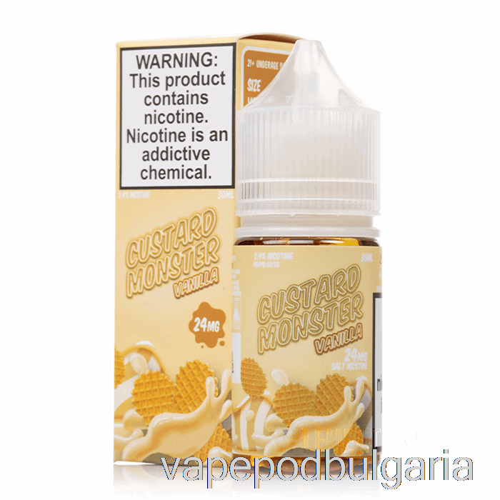 Vape 10000 Дръпки Vanilla - Custard Monster Salts - 30ml 24mg